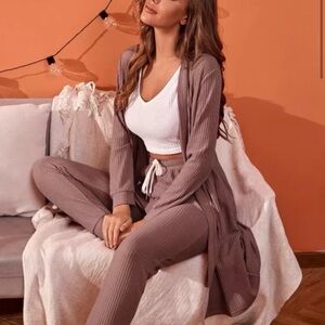 SHEIN Brown Pajama Set